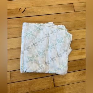 Aden & Anais green and grey swirl print muslin swaddle infant blanket